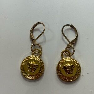 Versace Gold Medusa Drop Earrings